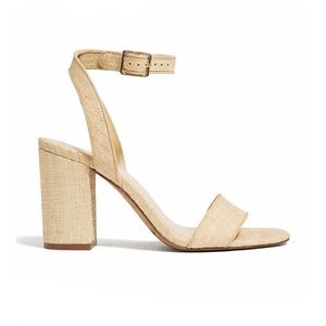 J.Crew Beige Raffia Textured Block Heel Sandals - Size 8.5 (NWOT)